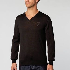 Versace Wool V Neck Sweater
